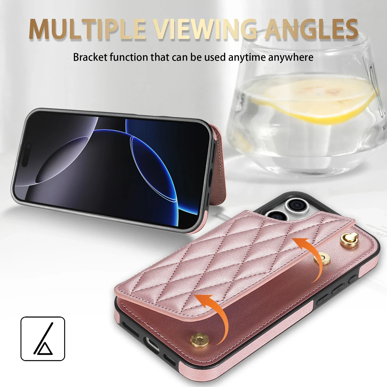 Premium PU Leather Flip Phone Case with Card Wallet Holder