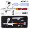 NEOECO NCT-208K Dual Action Airbrush 9cc 1/3 oz Fluid Cups with 20cc 40cc cups Crown caps Air brush kit Gravity Feed Set 1