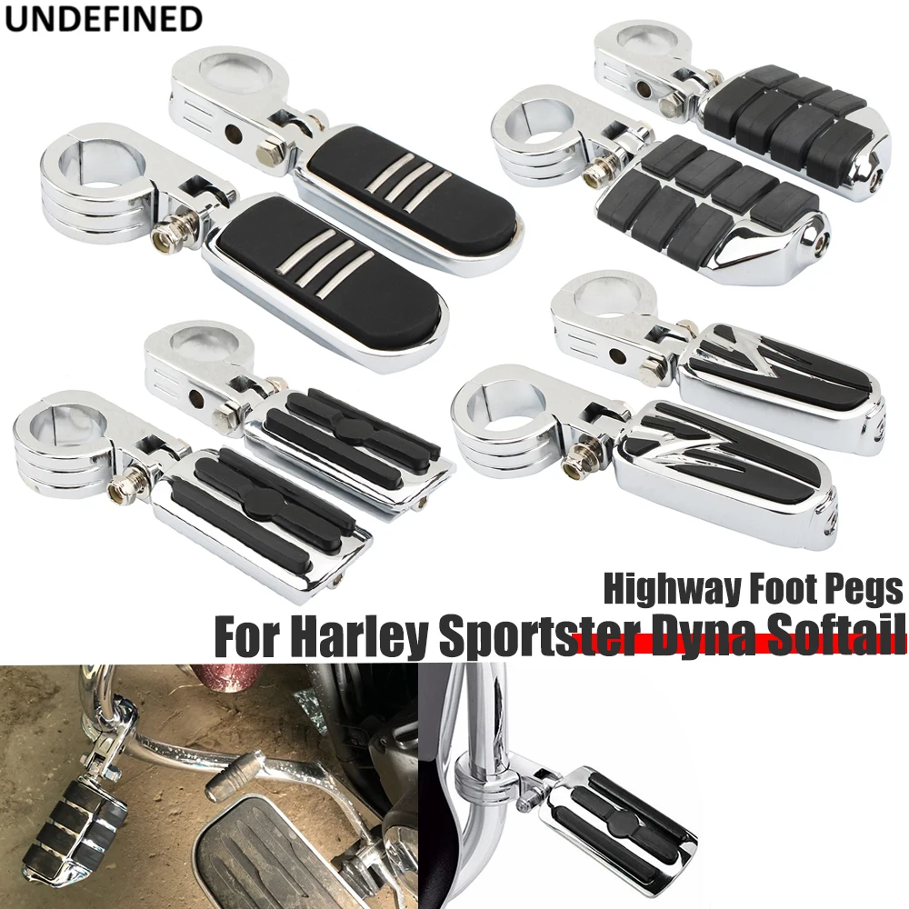 32 38mm Highway Foot Pegs For Harley Sportster Dyna Softail Universal