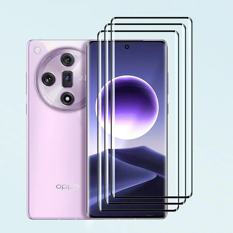 

Закаленное стекло 9D для OPPO Find X7 Ultra, защита для экрана, 3 шт., улучшенная Черная защитная пленка для экрана