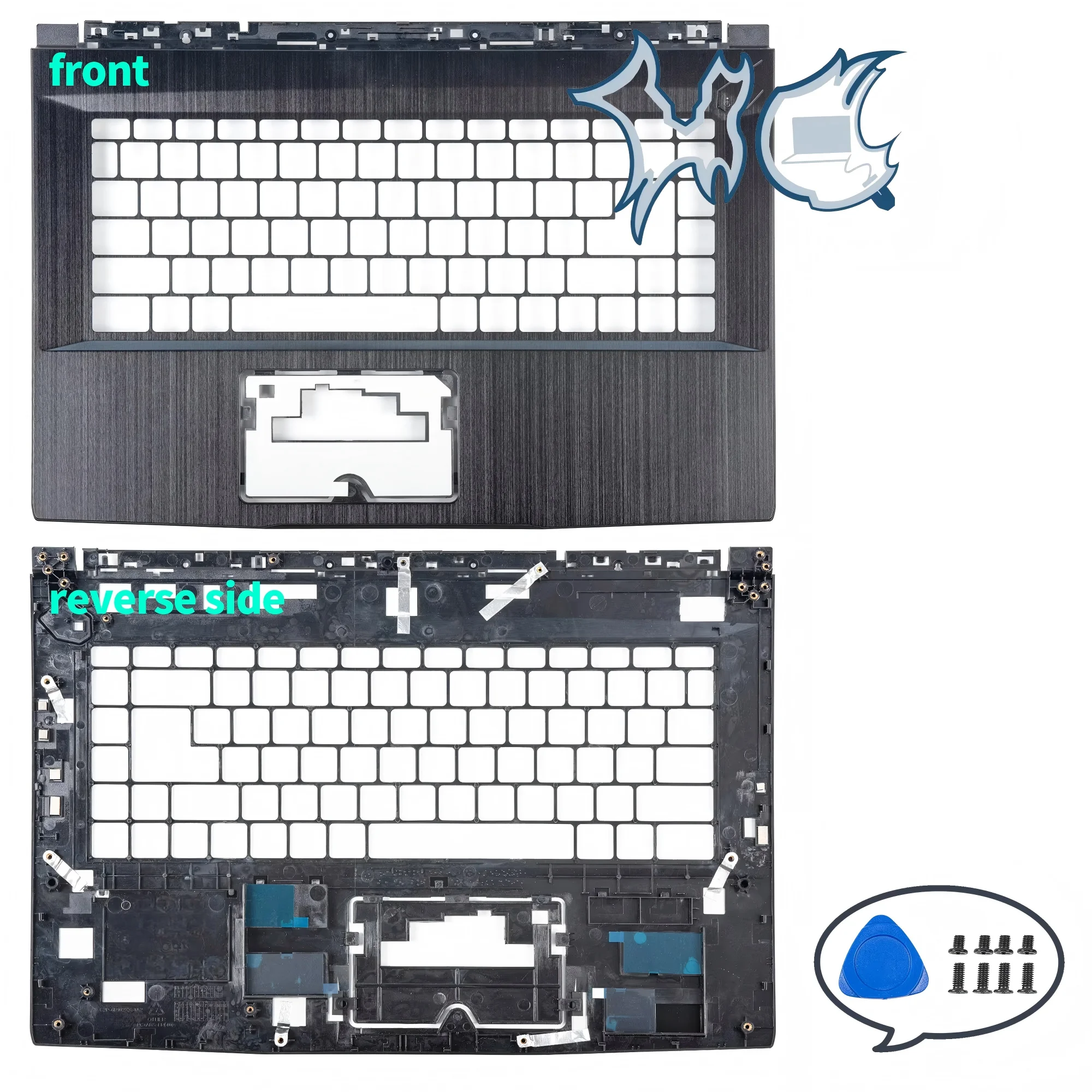 GF65 얇은 MS-16W1/16W2 MS-16R1 9SE 9SD 10SDR 9SEXR 뒷면 커버 베젤 손목 받침대 하단 하우징 케이스 교체 용 금속 부품