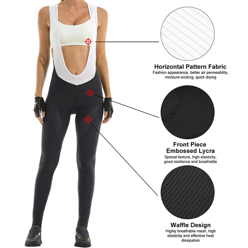 X-Tiger Cycling Bib Pants MTB Shockproof Women Cycling Pants Road Bike Trousers Breathable Back Bicycle Bib Tights