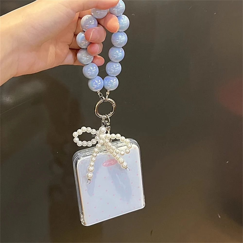 Korean Cute Polka Dot Macaron Color Phone Case with Bracelet Cover