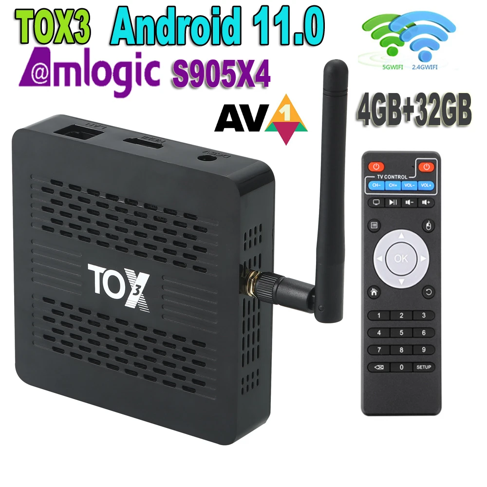 Tox3 Smart Android 11 Tv Box Amlogic S905x4 4k Hdr 4gb 32gb 2gb 16gb 2 ...