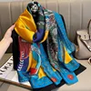 New 180*90cm classic Silk Scarf Women Foulard Office lady Large Fashion Print Beach Hijab shawl warp bandanna muffler pareo 6