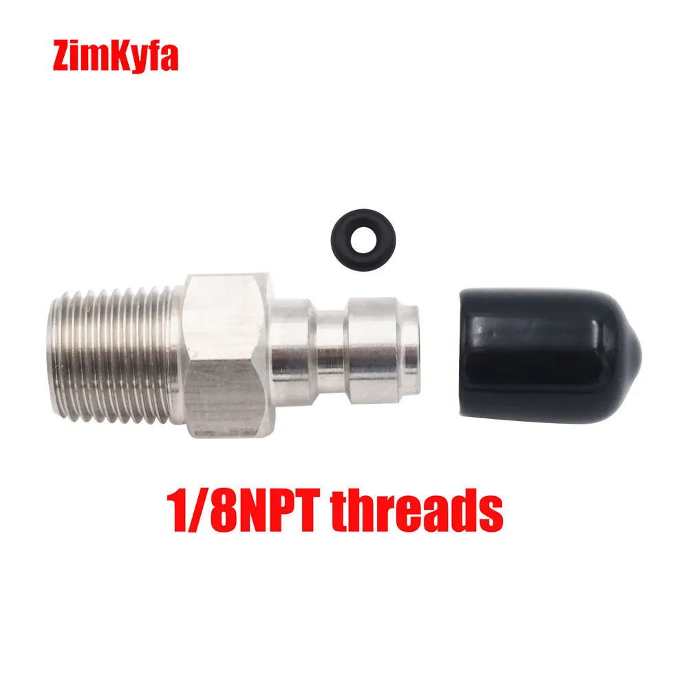 Pneumatischer Adapter 8mm Schnellstecker-Rückschlag ventil m8, 1/8npt, bspp Gewinde Edelstahl Einweg-Pflege füllnippel Stecker mit Kappe