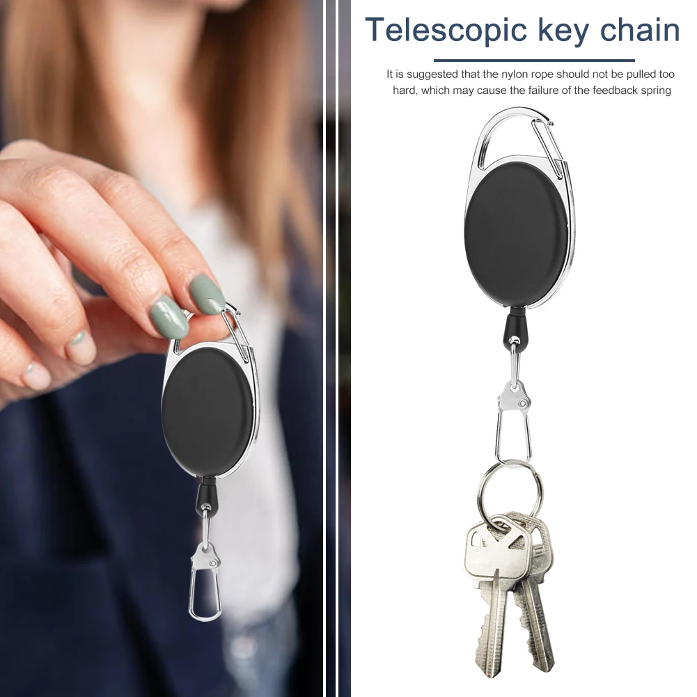 3/5pcs Elastic Key Chain Fly Fishing Retractor Tools Extractor Keeper Retractable Key Chain Zinc Alloy Key Rings