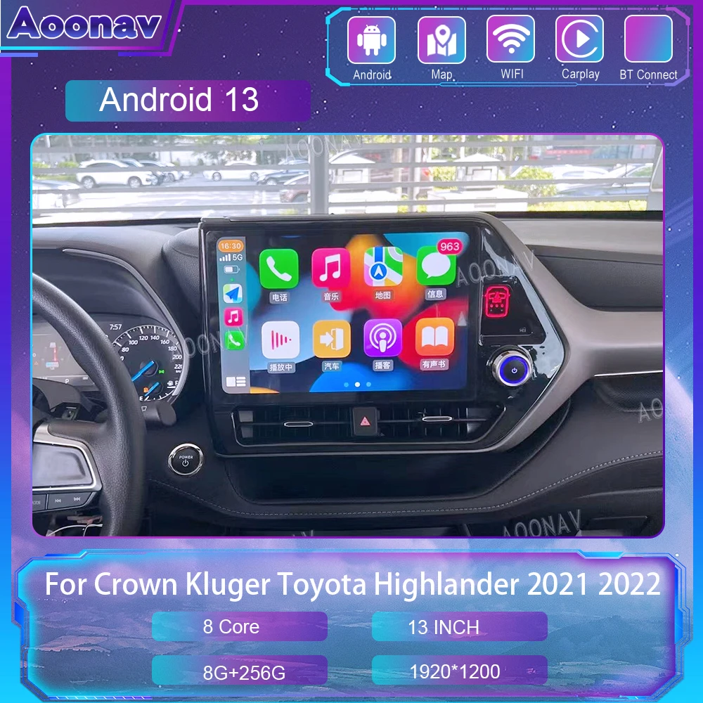 

Car Radio For Crown Kluger Toyota Highlander 2021 2022 Android 13 Multimedia Player GPS Auto Stereo Wireless Carplay Unit