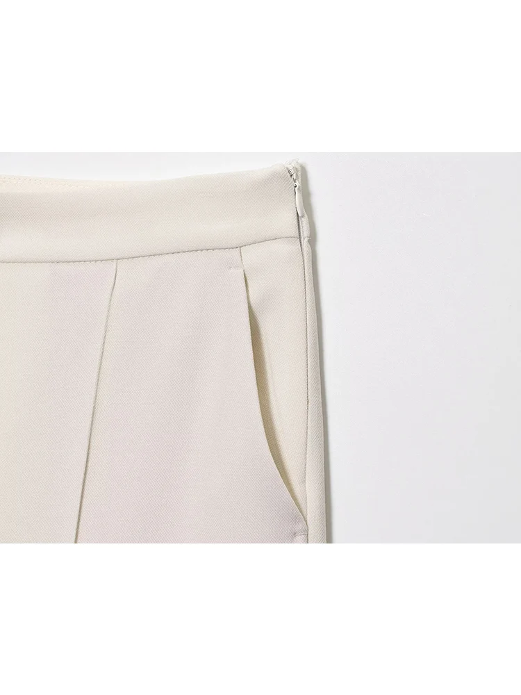 TFMLN Summer Women Fashion Pant 2 Pieces Outfits Round Collar Button Vest Top Casual Straight Pants Simple Style Commuter Set