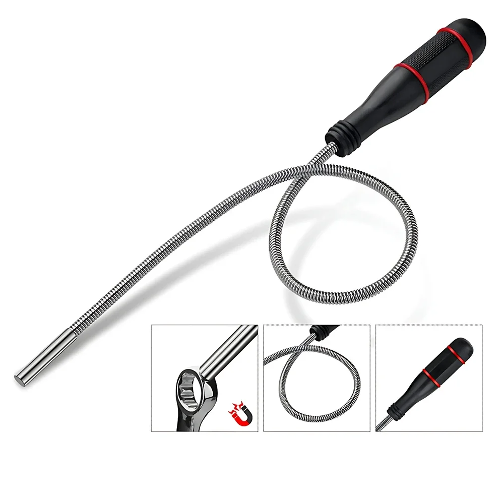 Foldable Magnetic Pickup Tool Metal Flexible Pick Up Tool Suction Bar Magnet Spring Grip Grabber Pick-up Rod Tools