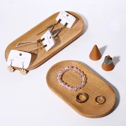 Jewelry Display Stand Storage Tray Wooden Earring Necklace Ring Watch Organizer Holders Tray Rack Jewelry Props Wholesale Gifts