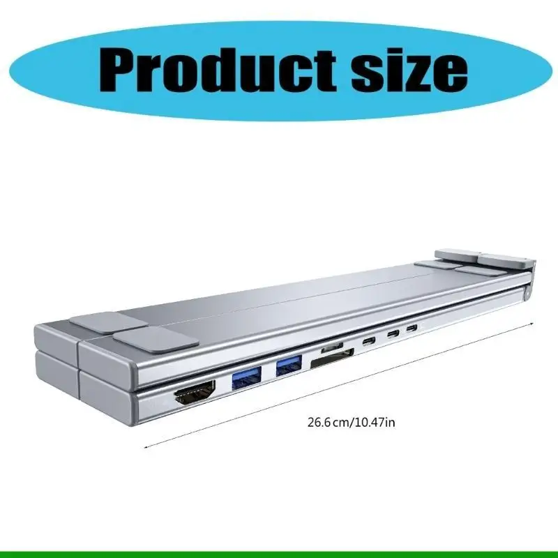 U55C 알루미늄 합금 Type C 허브 4K USB3.0, Type C PD100W 노트북 데스크탑, 모바일 장치용 SDTF 카드 충전