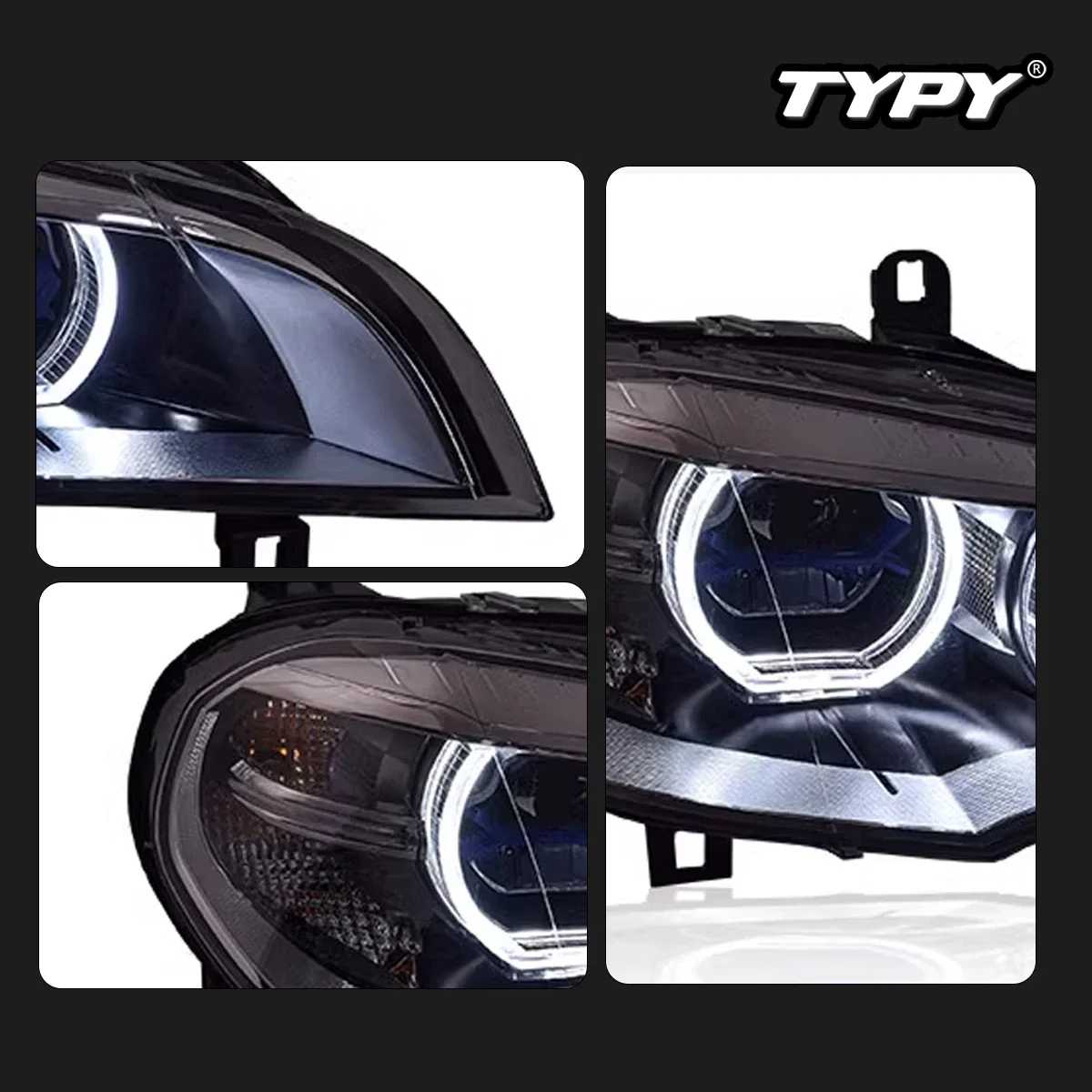 BMW X5 E70 用 フロント ヘッドライト眉毛 トリム 左右2ピース カーボン調 BMW用 X5 E70 2010-2012用 車用ヘッドライトまぶた用眉毛 フロント