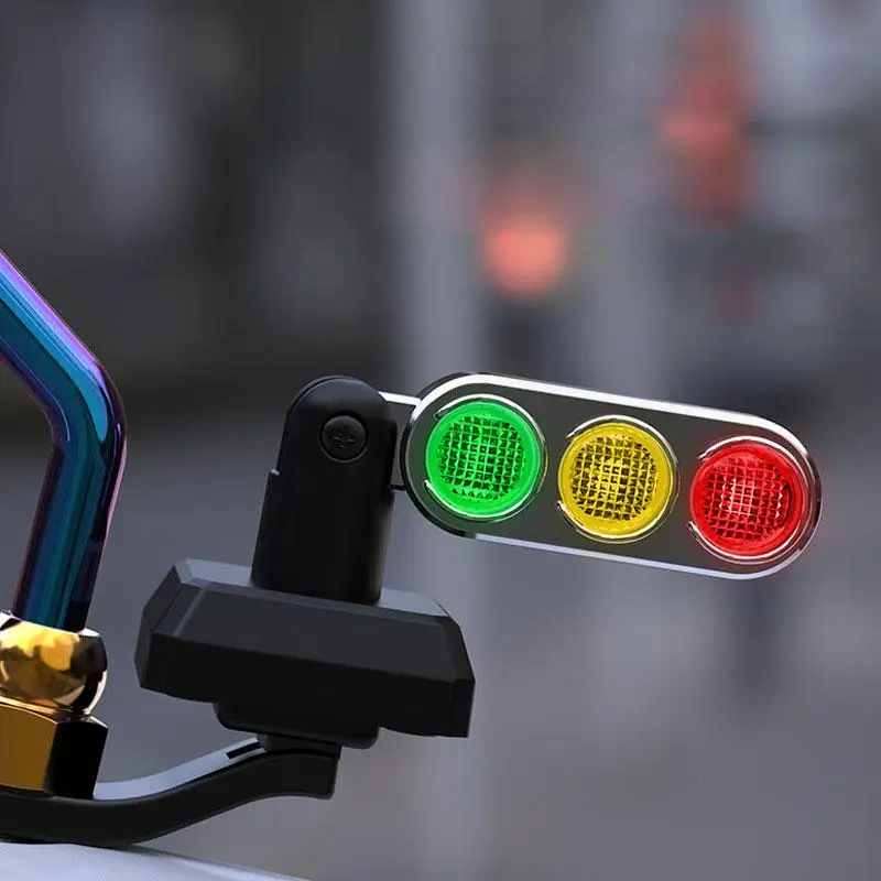 Motorcycle Mini Traffic Light Helmet Decorative Warning Lamp Quick Disassembled Night Riding Safety Light