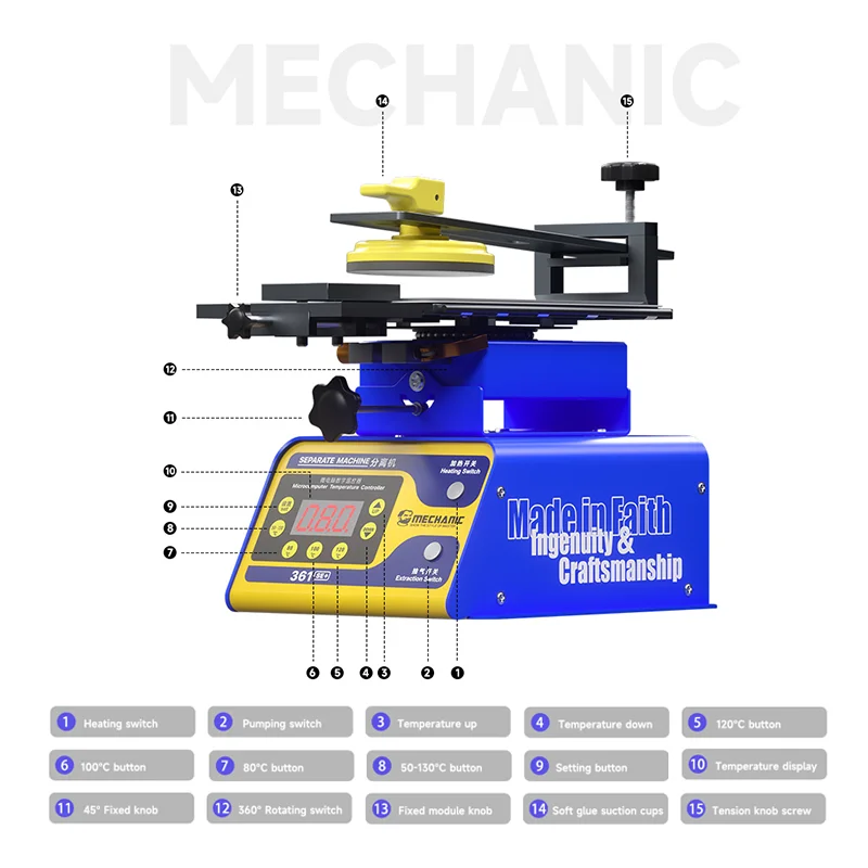 Mechanic 361SE+ Mobile Screen Separator Air Pump Maintenance Heating Table Screen Removal Machine Replacement Equipment