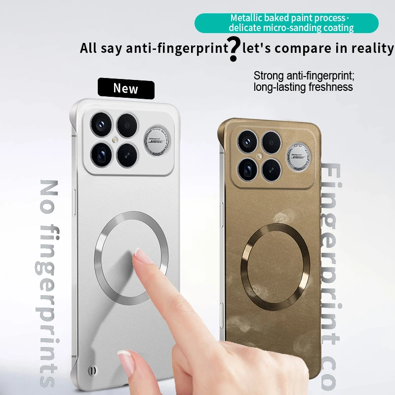 Enhanced Borderless Metallic Paint Magnetic Phone Case - Thin, Magsafe-Compatible