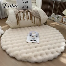 Winter Round Plush Carpet Living Room Decor Bubble Shaped Sofa Blankets Fluffy Faux Rabbit Fur Floor Mats Makeup Stool Area Rugs