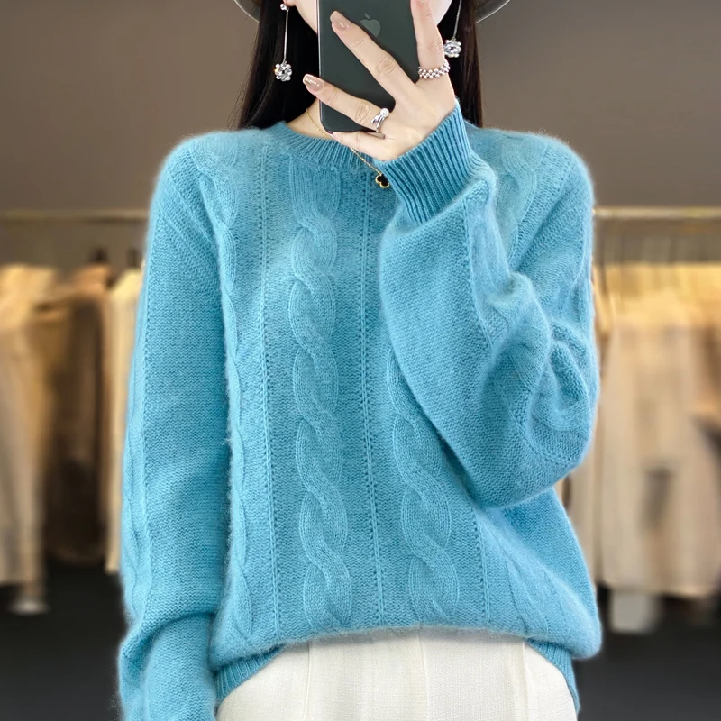 Julia Merino Wool Knit Sweater By Pleun For Women Cozy Warm Hug With Oversized Collar