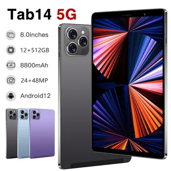 Gobal Version New Tab14 Tablet Pc 8 Inch Android 12 Bluetooth 12GB 512GB Deca Core Google Play WPS 5G/4G WIFI Hot Sales Laptop