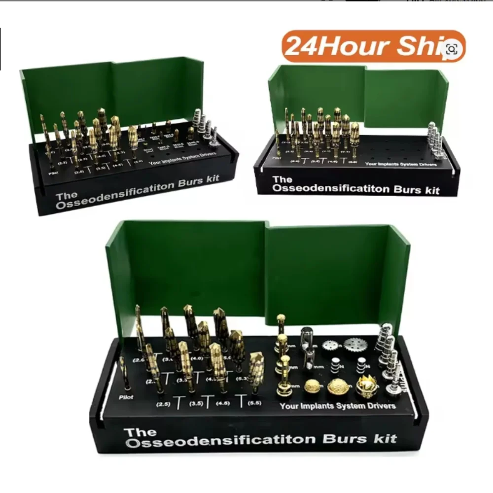 17 Teile/satz Dental Osseodensification Bur Bohrer Dental Implantat Grün Kit Chirurgische