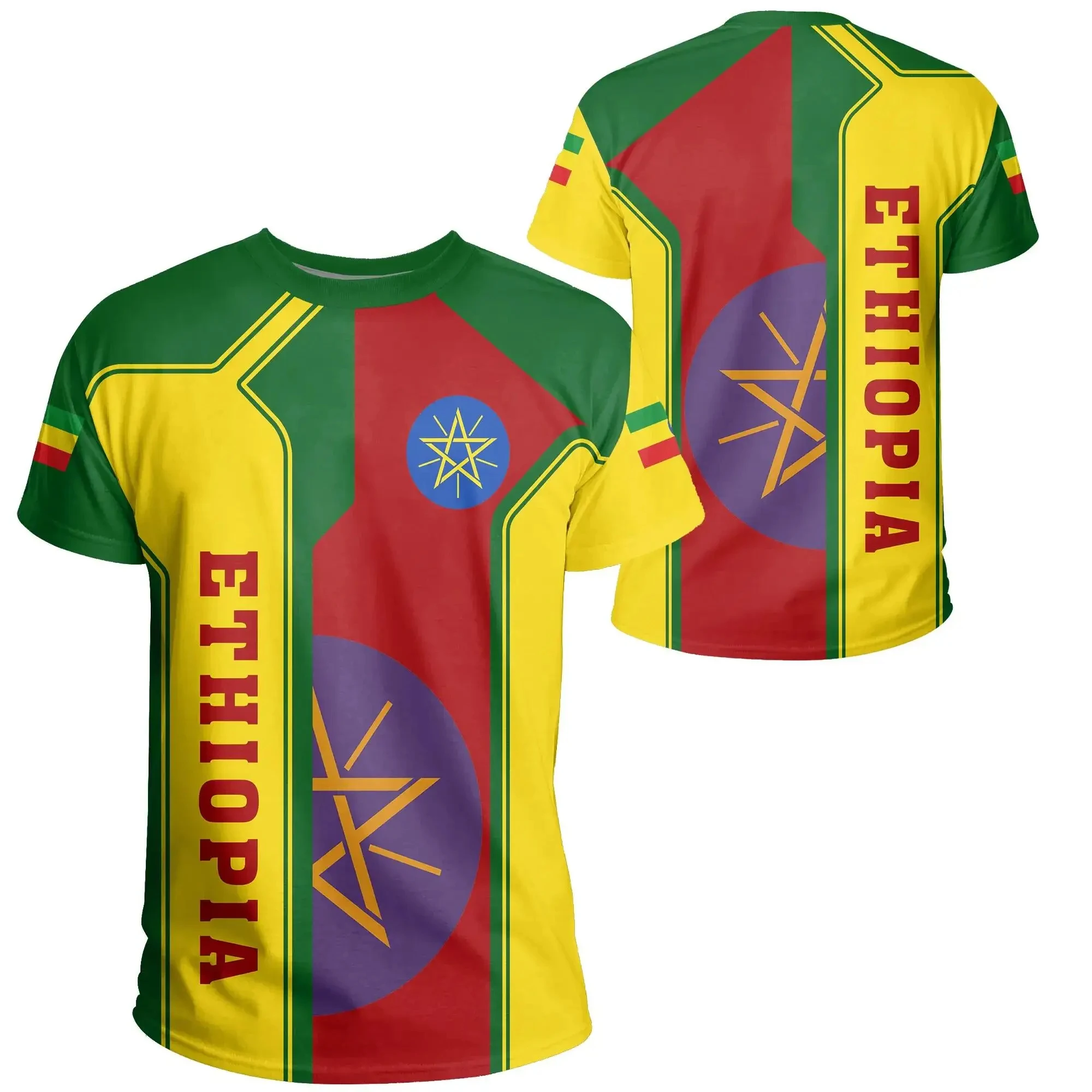 

Эфиопия Африка округ флаг регги Ретро племя Лев Графические футболки 3D православная футболка Национальная эмблема мальчик футболка для мужчин топы