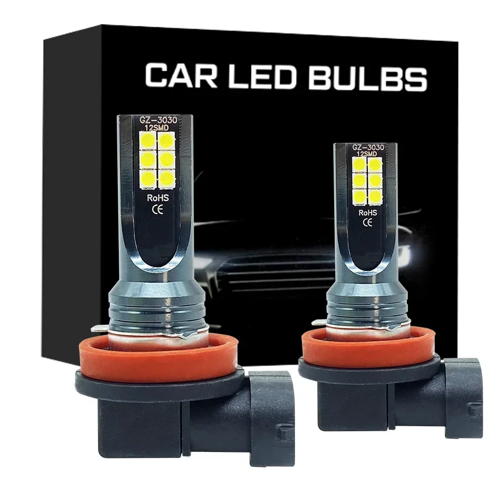 LED Bulb 2Pcs 9005 9006 H11 H8 H9 H10 H1 H3 Car Fog Light DRL H4 H7 Auto Driving Running 6000K 8000LM 80W 12V