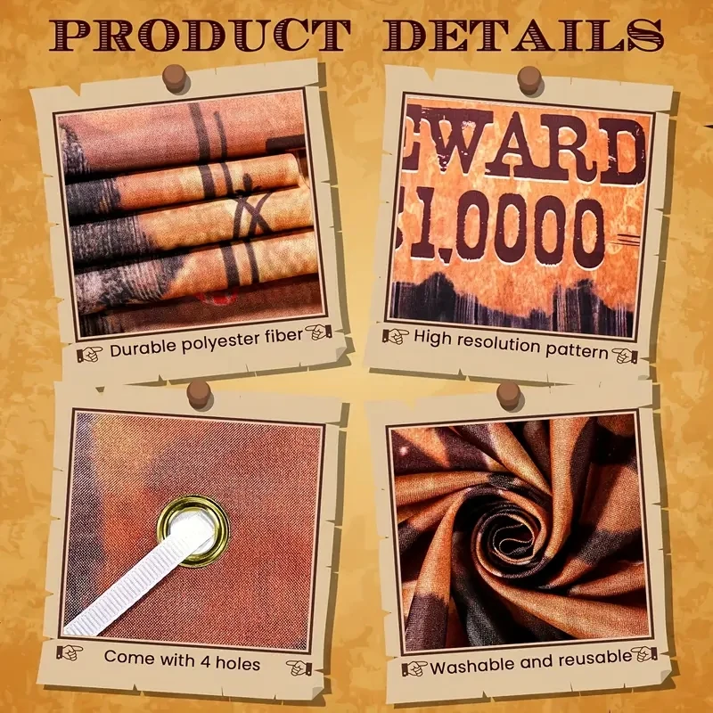 Party Banner 1pc Cowboy Cowgirl Western Theme Decorations For Birthday Shower Photo Props