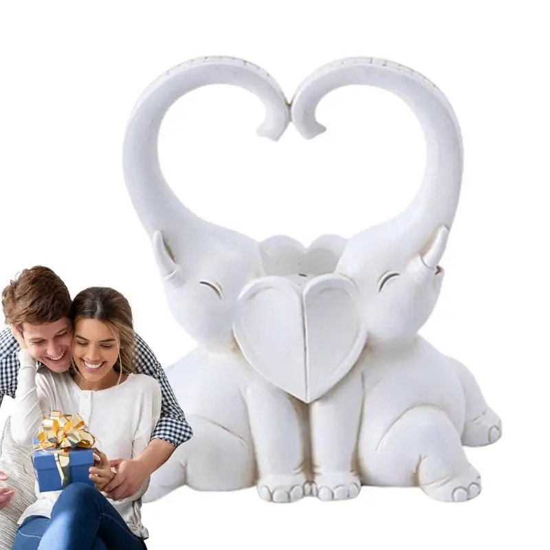 

Декор для стола в виде слона, парная статуя, подсвечник, коллекционные фигурки, статуи животных, статуя слона любви, чай, искусственная свеча