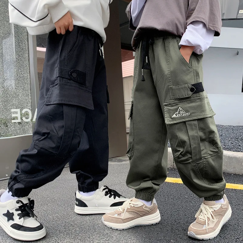 

New Cargo Pants for Kids Spring Autumn Casual Trousers Teen Boys Sweatpants Children Fashion Outdoor Costume 4 5 6 8 9 10 12 14Y
