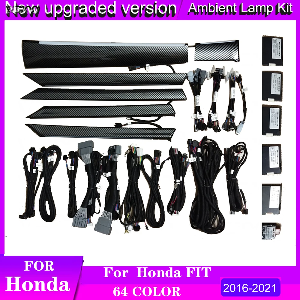 

For Civic Ambient Light For 10th Civic 2016-2019 64 Colors LED Ambient Light lamp For Honda FIT 15-18 Lighted Car Styling