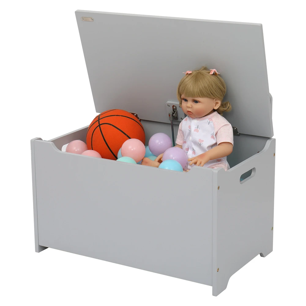 Houten Speelgoed Doos En Opslag Met Zitplaatsen Bench Voor En Baby Meisjes En Jongens Grijs| | - AliExpress