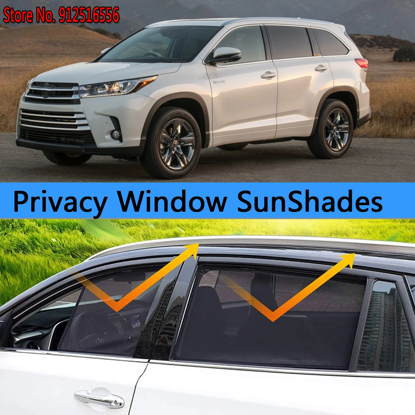 

Side Sun Shade Shading Protection Window SunShades Sunshield Accseeories For Toyota Highlander XU50 Kluger 2014 ~ 2019 2015 2016