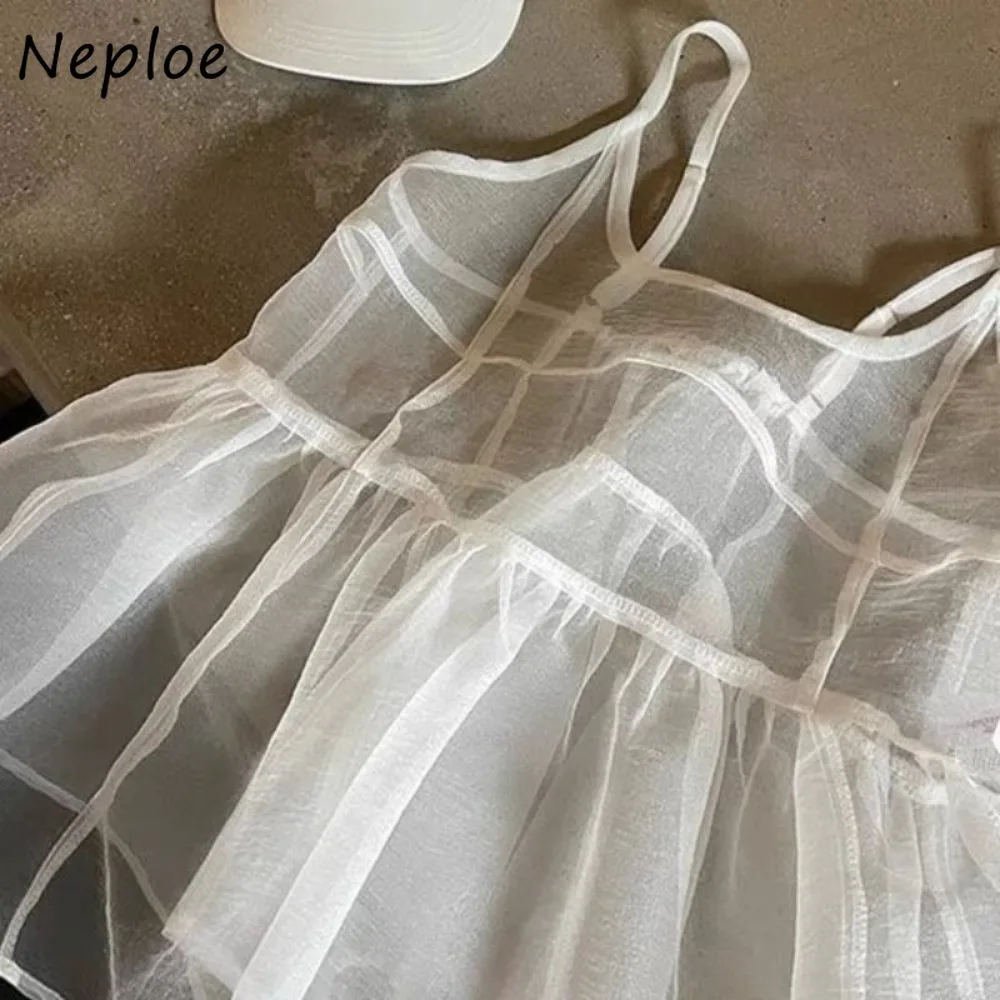 Neploe French Style Sweet Ruffles Sleeveless Vest Loose New Fresh Korea Chic Tank All-match Slim Bud Sling Hot Sell Minority Top