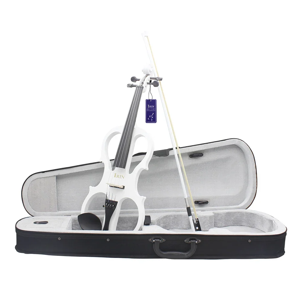 IRIN 4/4 Electric Violin Maple Body Silent Violin With Bow Case Headphone Cable Shoulder Rest Aluminium Alloy Accessories