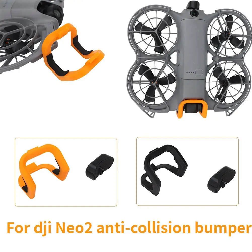Vue rapprochée du protège-hélices pour DJI Neo 2, design noir et orange anti-collision