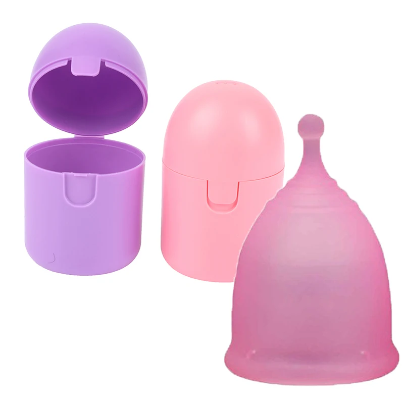 Portable menstrual cup sterilizer disinfection box storage bag period cup case