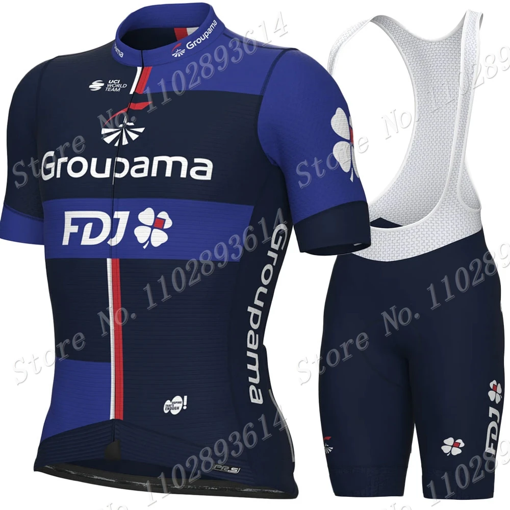 2024 France FDJ Team Cycling Jersey Set Mens Summer Bicycle Clothing Road Bike Shirts Suit Bicycle Bib Shorts MTB Ropa Maillot