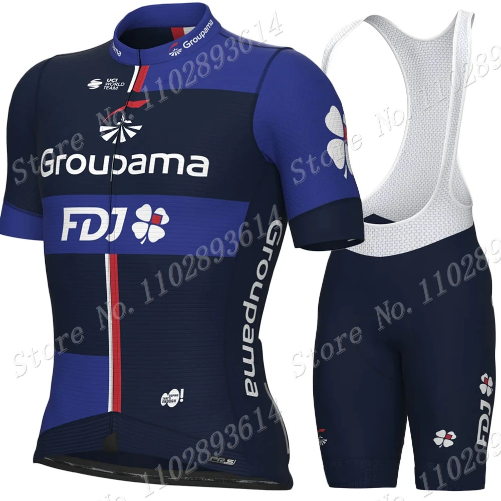 France FDJ Team Cycling Jersey Set Mens Summer Bicycle Clothing Road Bike Shirts Suit Bicycle Bib Shorts MTB Ropa Maillot