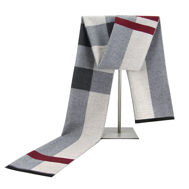 Fashion Plaid Men Scarves Autumn Winter Pashmina Thick Warm Cashmere Scarf Men's Business Long Wraps Classic Shawl cashmere scarf