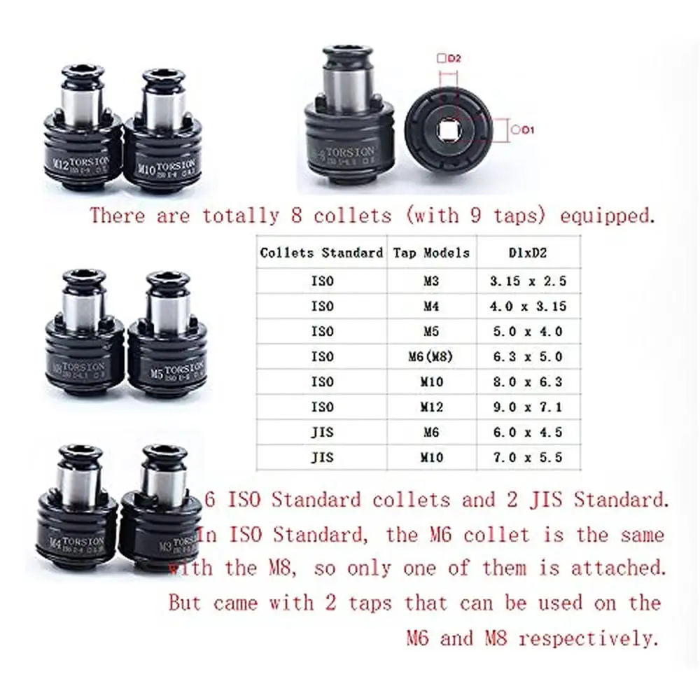 Pneumatic Tapping Machine 360° Multi-directions Universal Arm Drilling Threading M3-M12 Tap Aluminum Alloy Strong Motor High 5