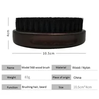 Brosse à cheveux en fourrure de sanglier pour hommes, poils naturels sauvages pour salon de coiffure, nettoyage professionnel pour barbe, brosse à cheveux douce, outils de coiffure 6