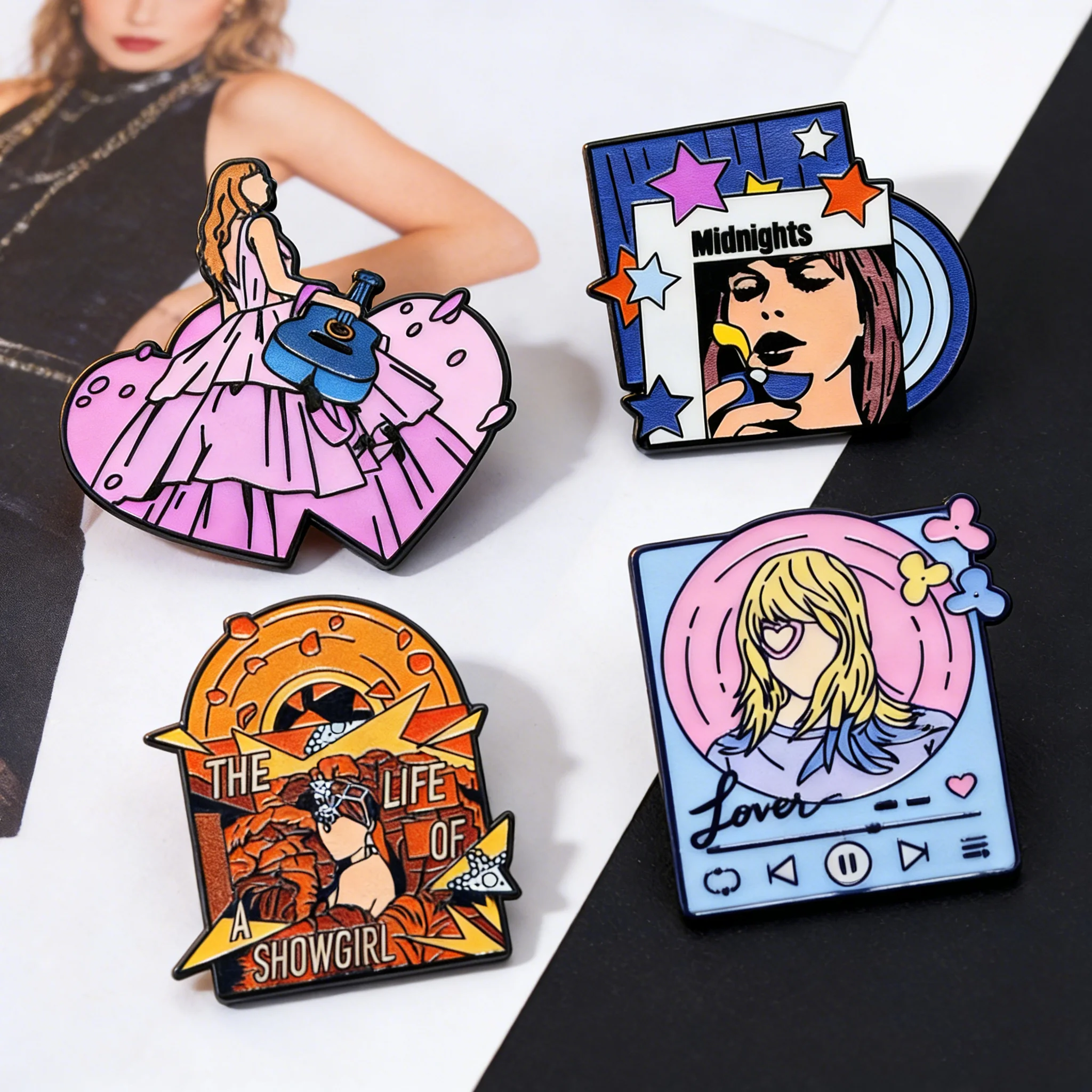 2026 Enamel Pop Singer Souvenir Brooches - Creative Music-themed Jewelry Gifts