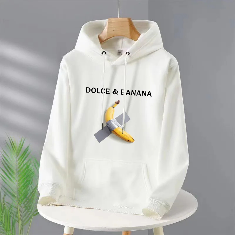 

Dolce & Banana Cute Printed Men Hoodie Loose Casual Clothing Fashion Warm Fleece Hoodies Personality Street Hip Hop Sweatshirt