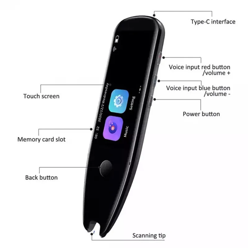 Translation Pen Smart Voice Photo Scan Translator Pen X5 PRO Multi Real-Time Language 112 Support Offline Online Translation Dictionary Pen translation pen