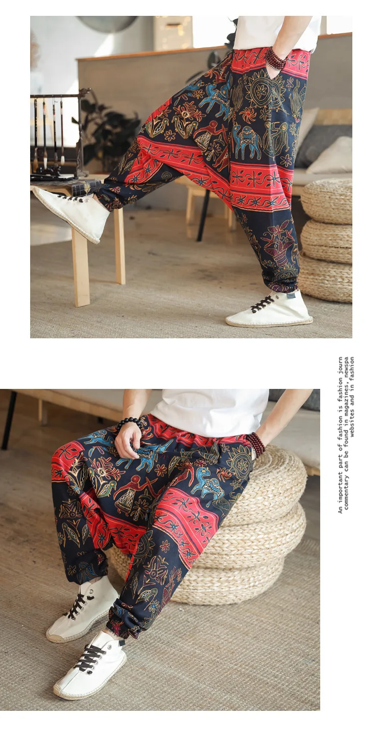 2022 Summer Mens Baggy Cross Pants Men Women Hip-hop Print Wide Leg Pants Male Casual Vintage Long Trousers mens harem joggers