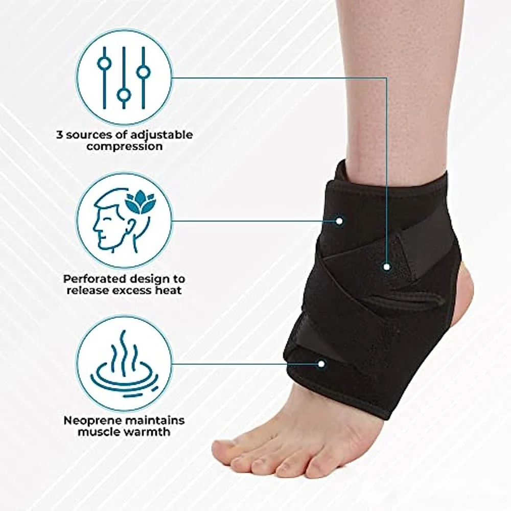 Adjustable Ankle Support Bracefor Women & Men, Breathable Neoprene Sleeve, for Achilles,Tendon,Sprain,Injury Recovery , Running