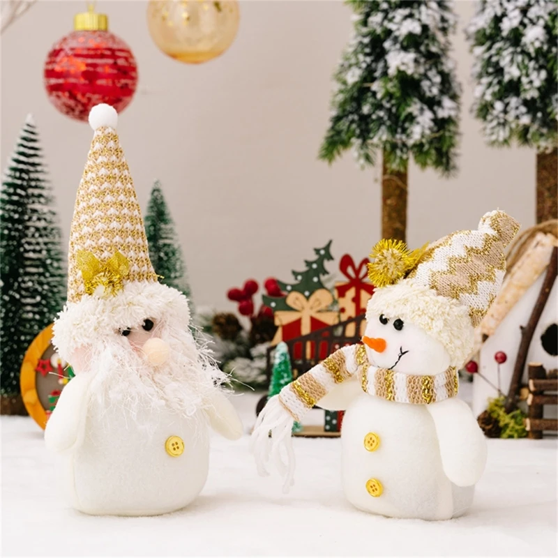 

Christmas Ornaments Santa-Claus Snowman Knitted Christmas Decorations Crocheted Toy 2023 New Year Gift for Kid