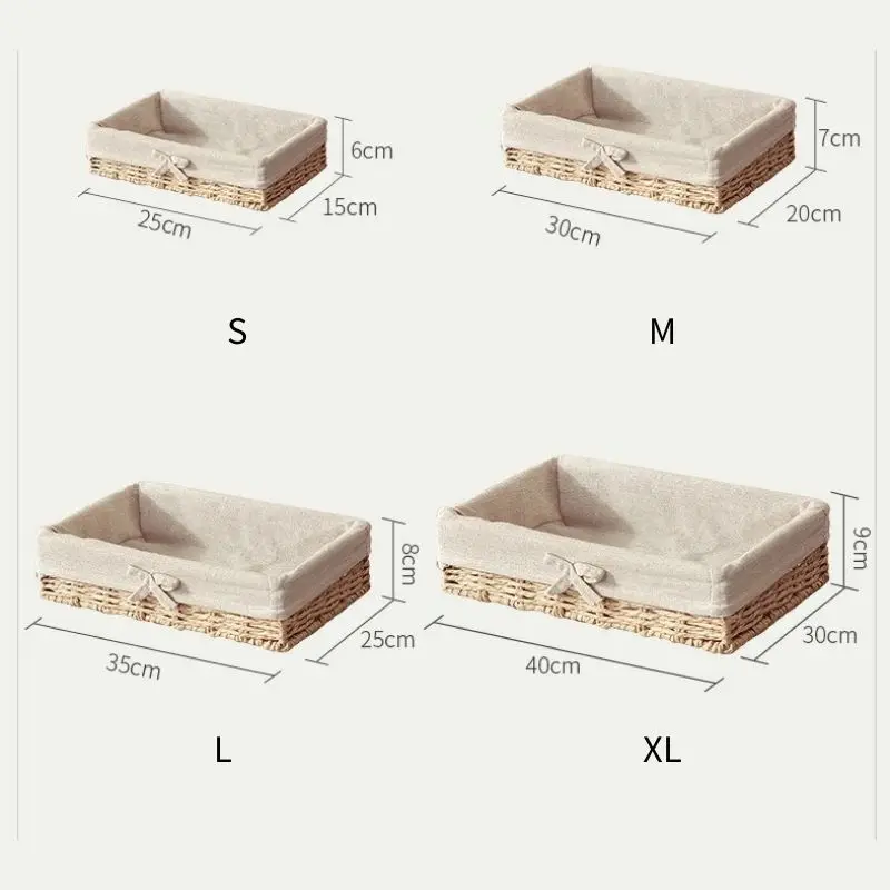 Woven Storage Baskets Metal and Rattan Organizer Storage Boxes with Cotton Lining Clothes Organizer Basket Bedroom Accessories 6