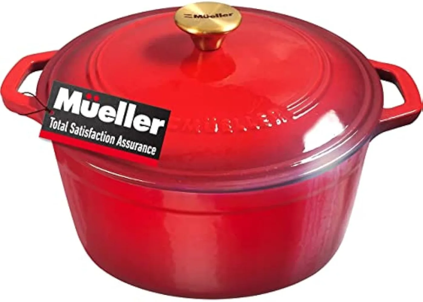 Mueller DuraCast 6 Quart Enameled Cast Iron Dutch Oven Pot with Lid,  Heavy-Duty Casserole Dish, Braiser Pan,Stainless Steel Knob - AliExpress