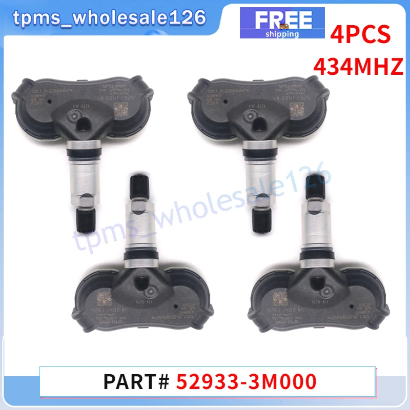 Датчик давления в шинах 52933-3M000 TPMS, 4 шт., для Kia Rio Sportage mohas Hyundai Elantra Equus Genesis ix35 Tucson 434 МГц